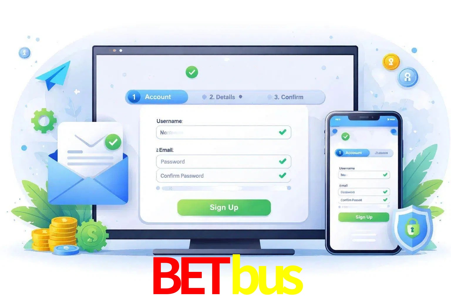 Registro de nuevo usuario y configuración de cuenta Betbus
